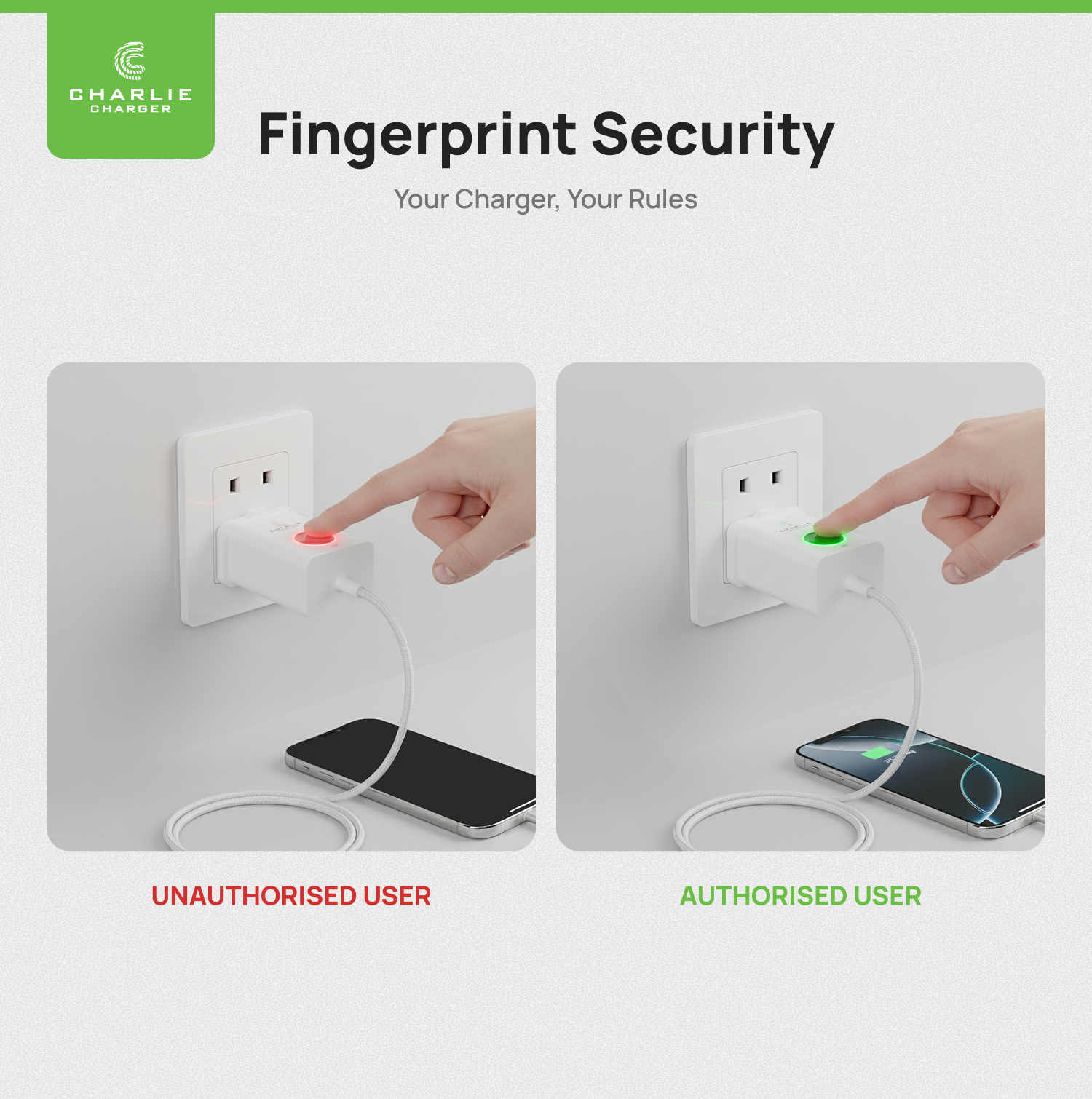 Charlie Charger Fingerprint 30W Fast Charger