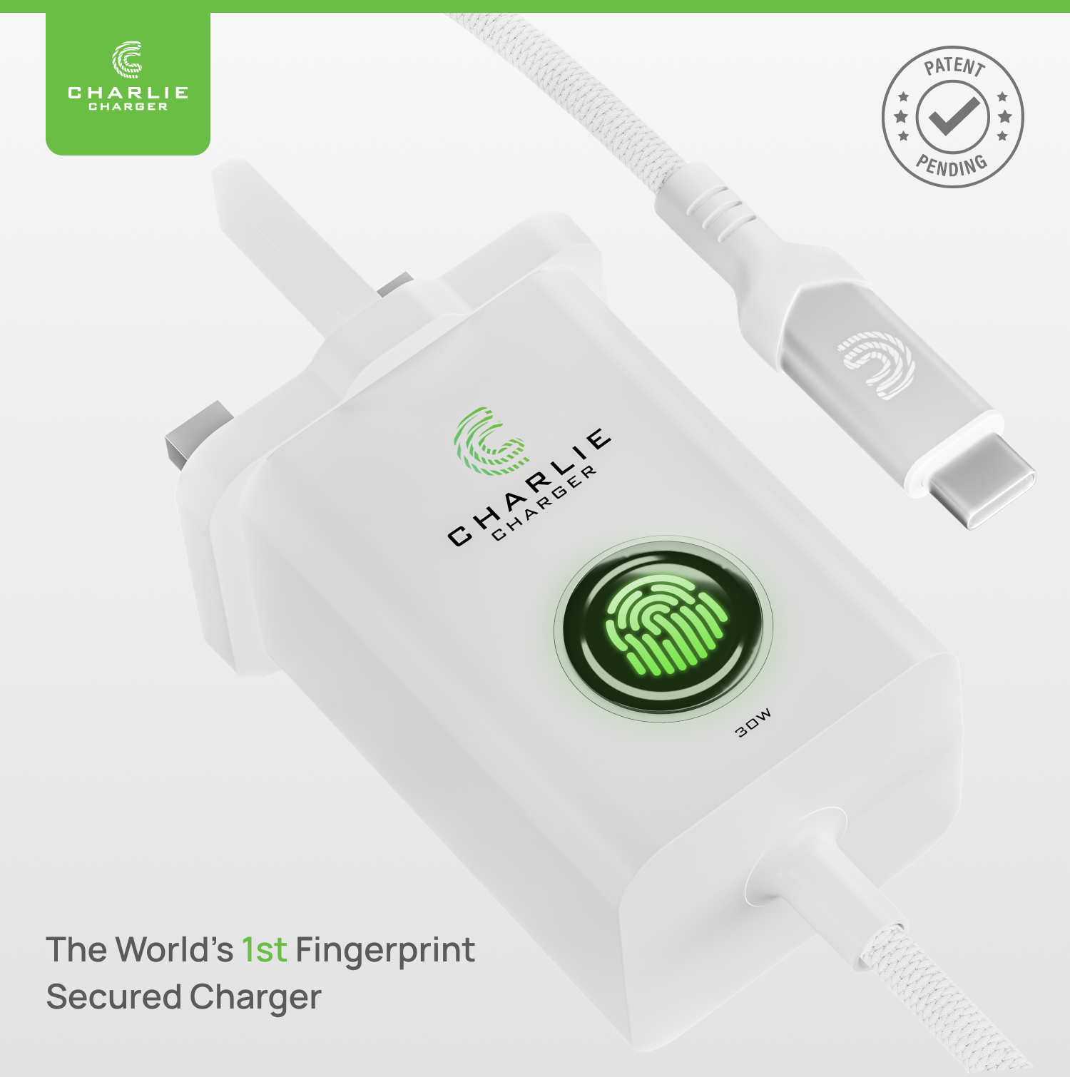 Charlie Charger Fingerprint 30W Fast Charger