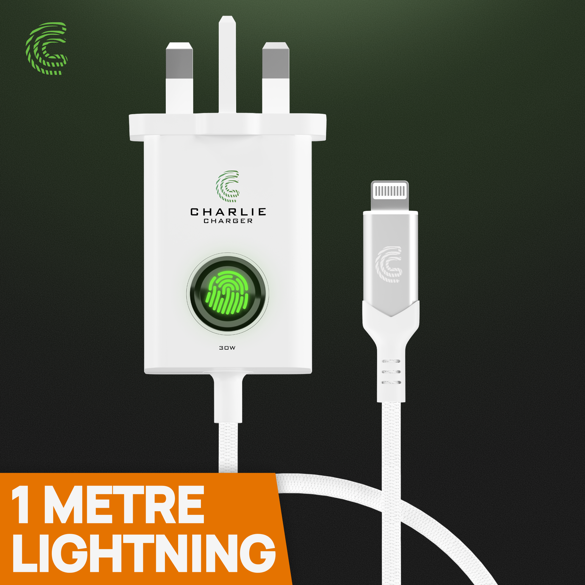 Charlie Charger Fingerprint 30W Fast Charger