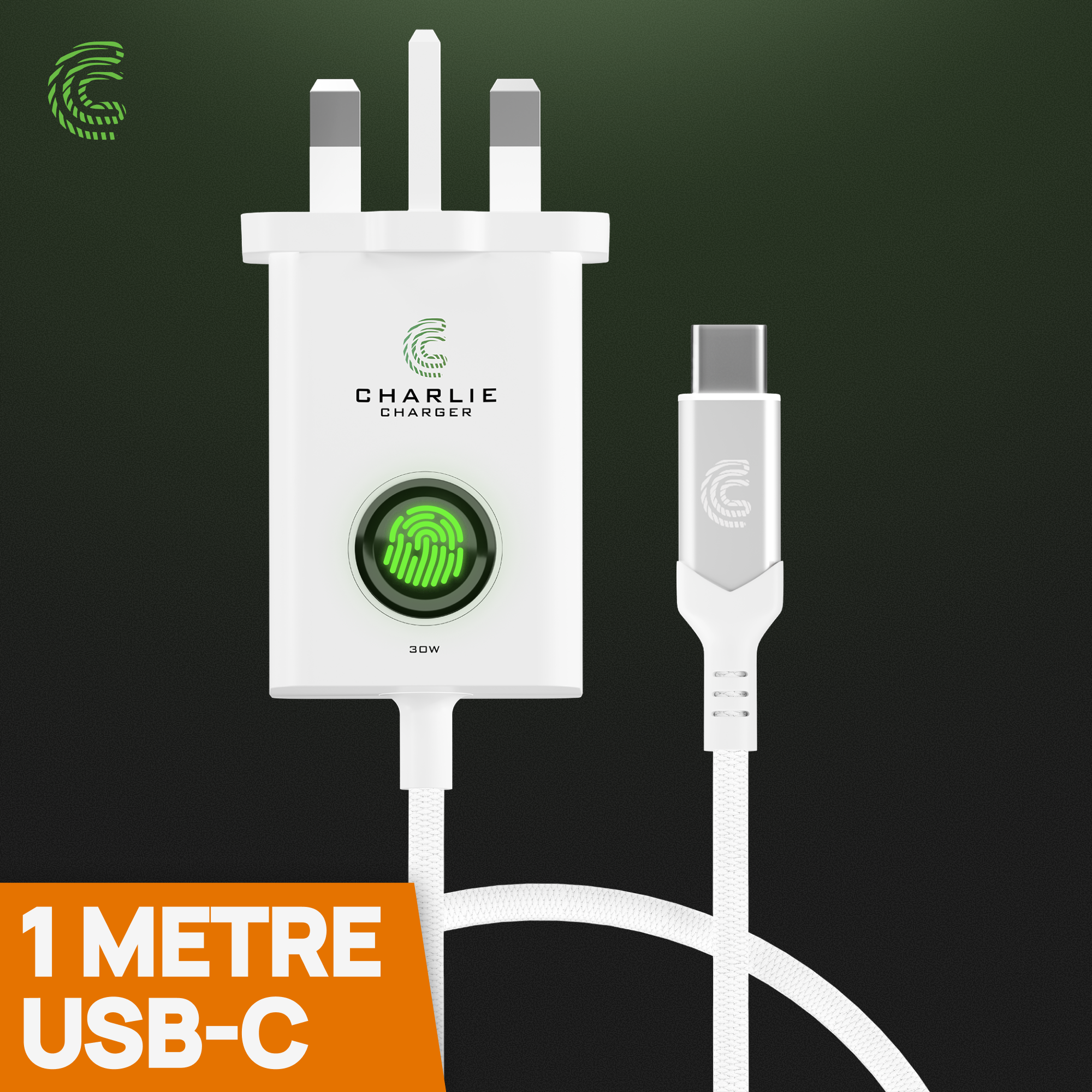 Charlie Charger Fingerprint 30W Fast Charger