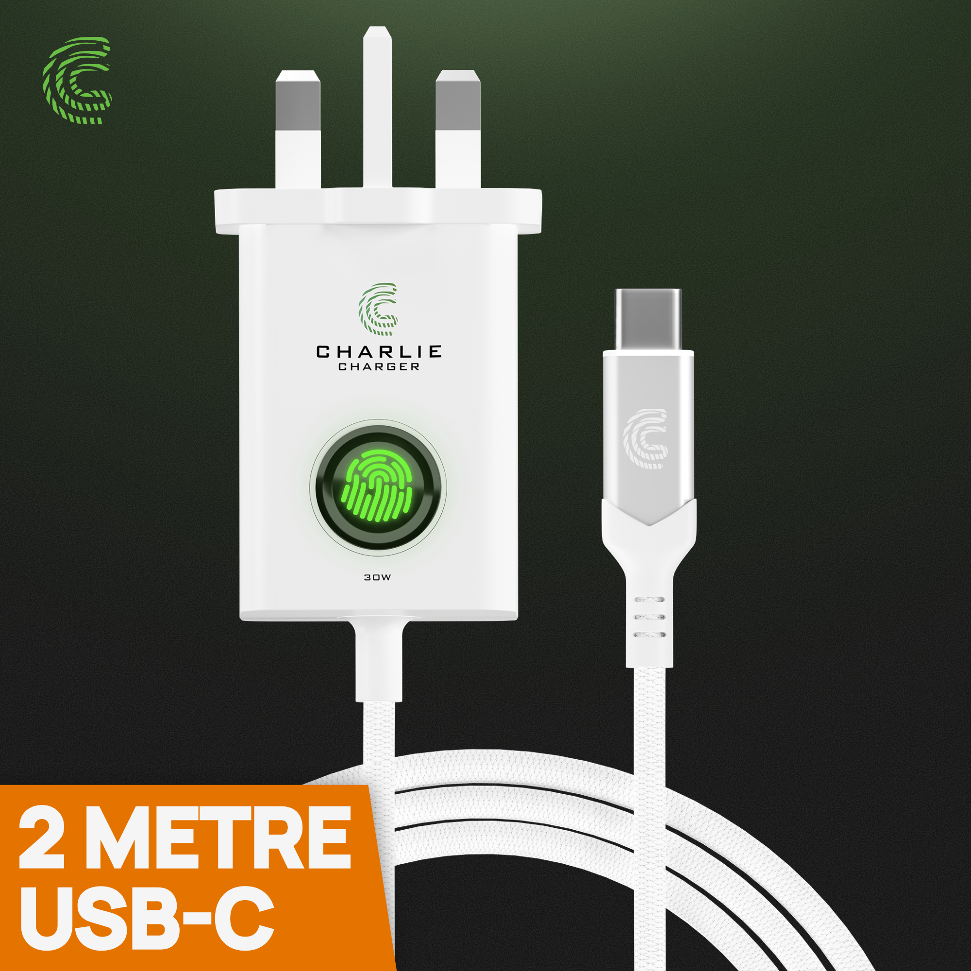 Charlie Charger Fingerprint 30W Fast Charger